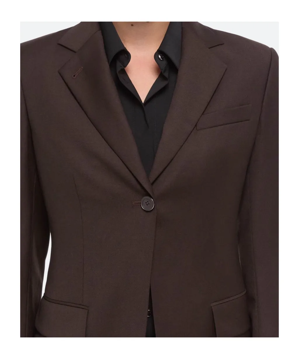 Single-Button Belted Back Blazer