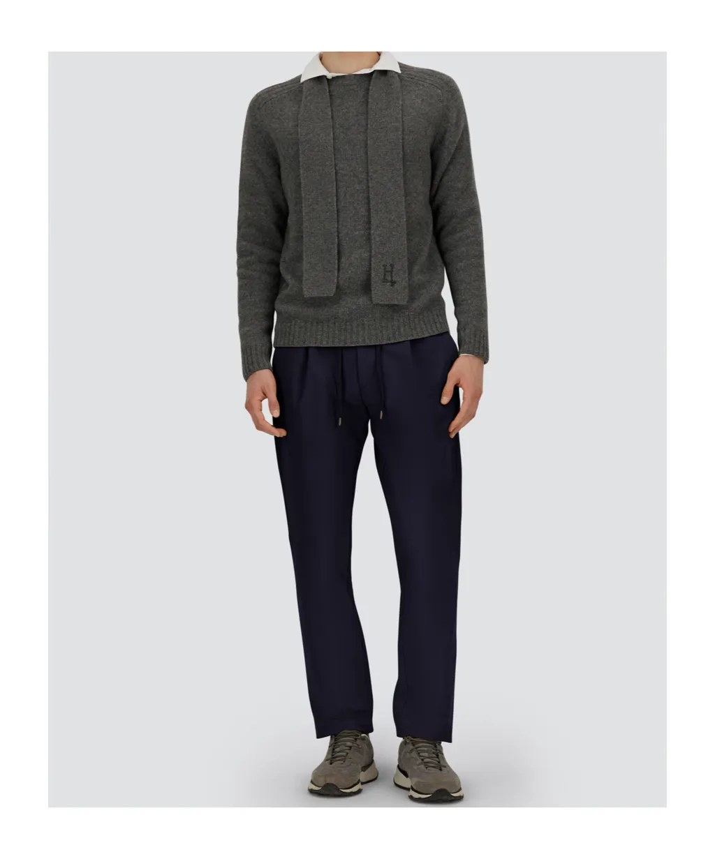 Ribbed Crew-Neck Sweater