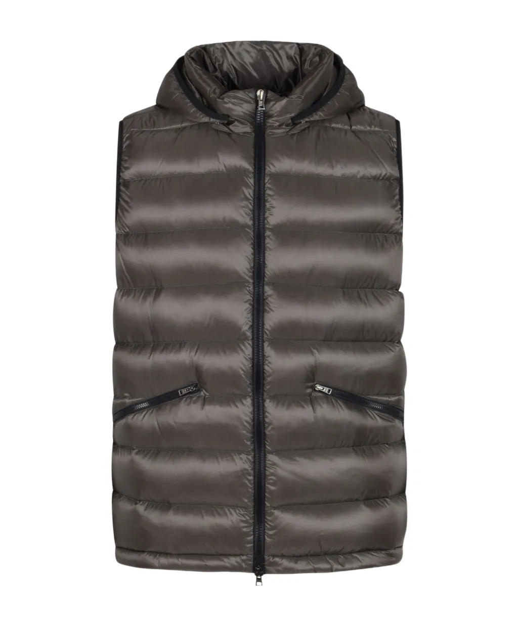 Hooded Zip-Up Down Vest