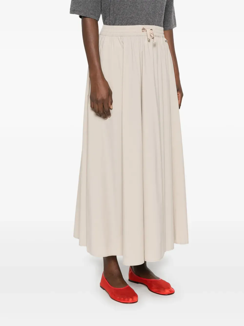 Drawstring Pleat Detailed Skirt