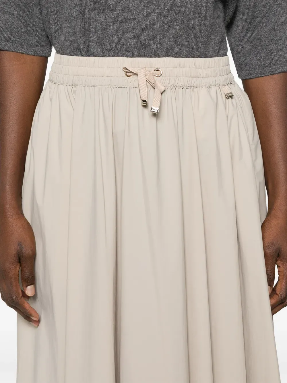 Drawstring Pleat Detailed Skirt