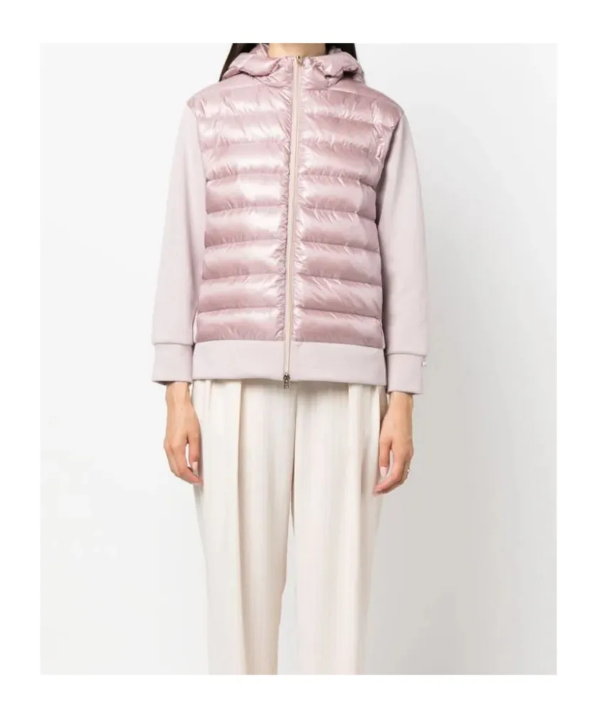 Padded-Panels Hooded Jacket