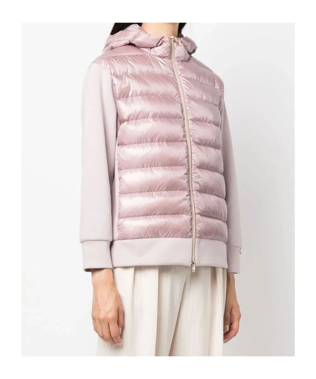 Padded-Panels Hooded Jacket