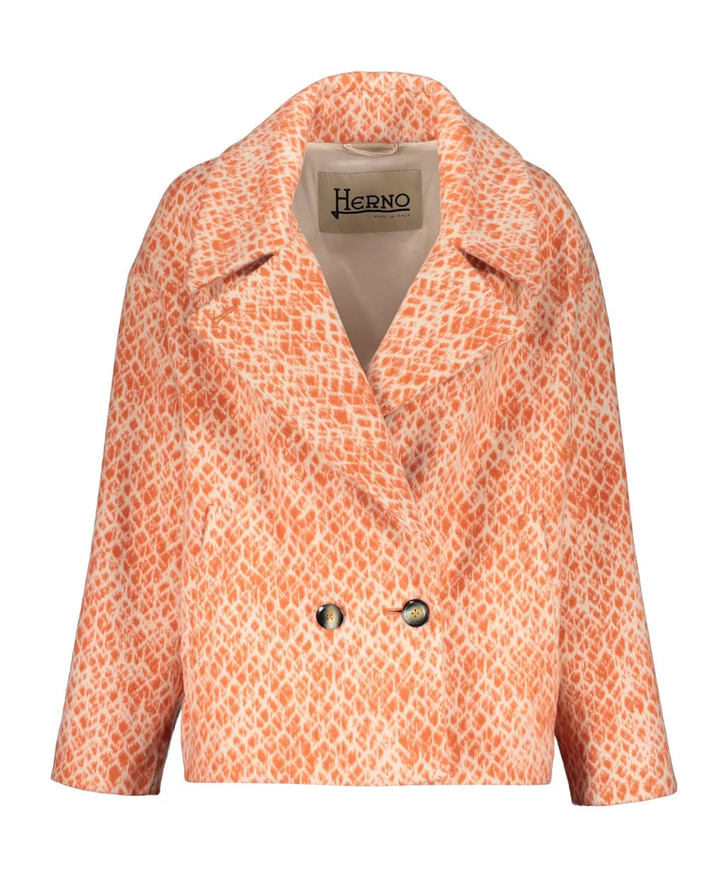 Double-Breasted Lapel-Collar Jacket