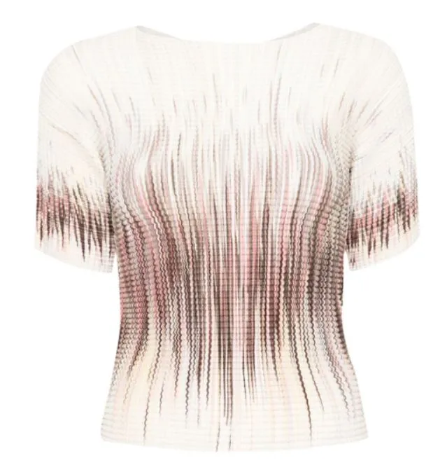 Pleated Crewneck T-Shirt