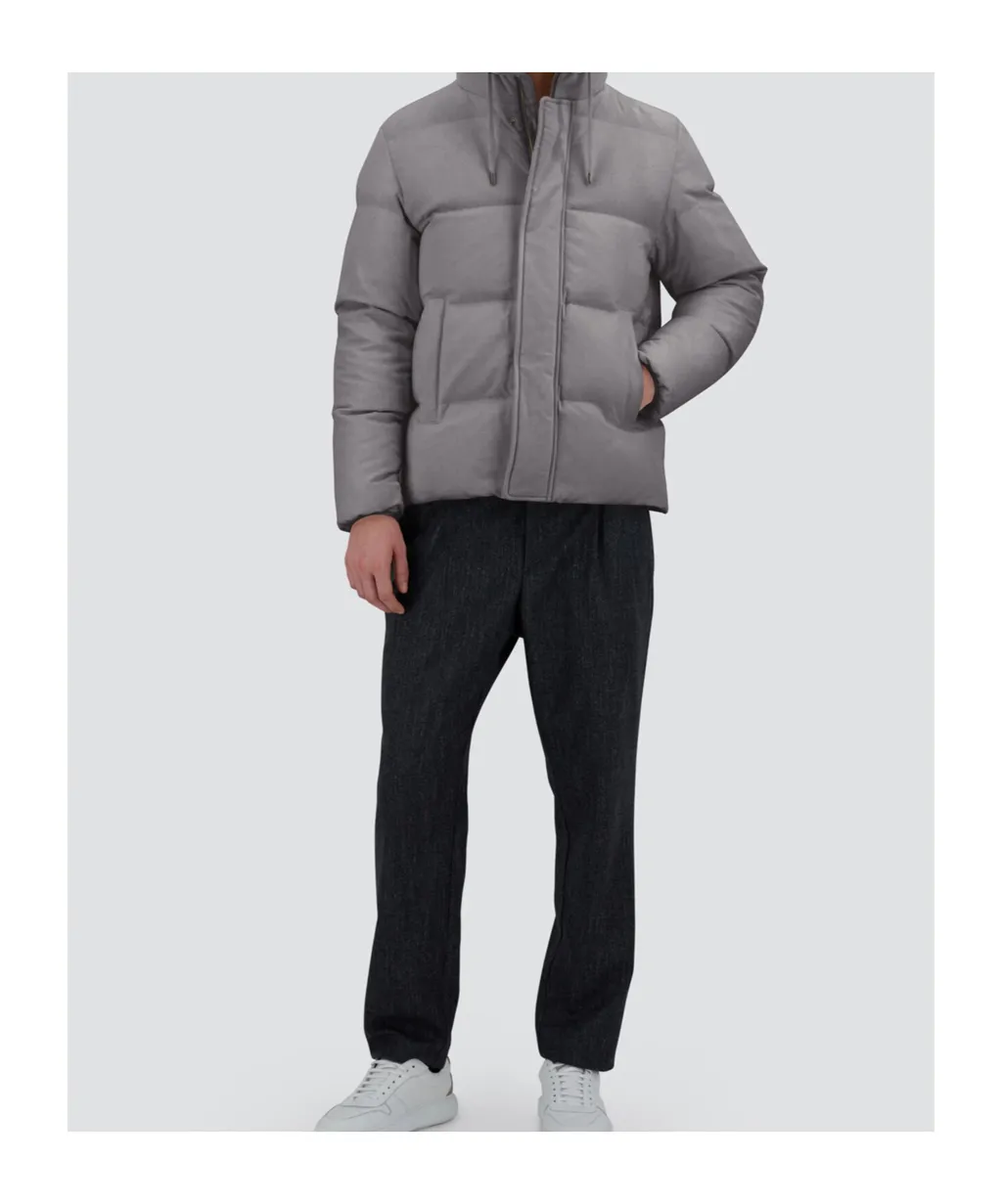 Long-Sleeved Hooded Down Jacket