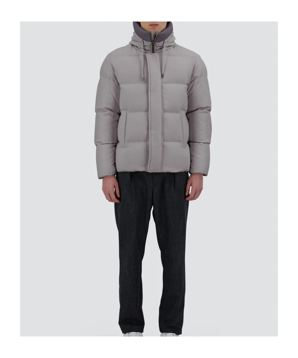 Long-Sleeved Hooded Down Jacket