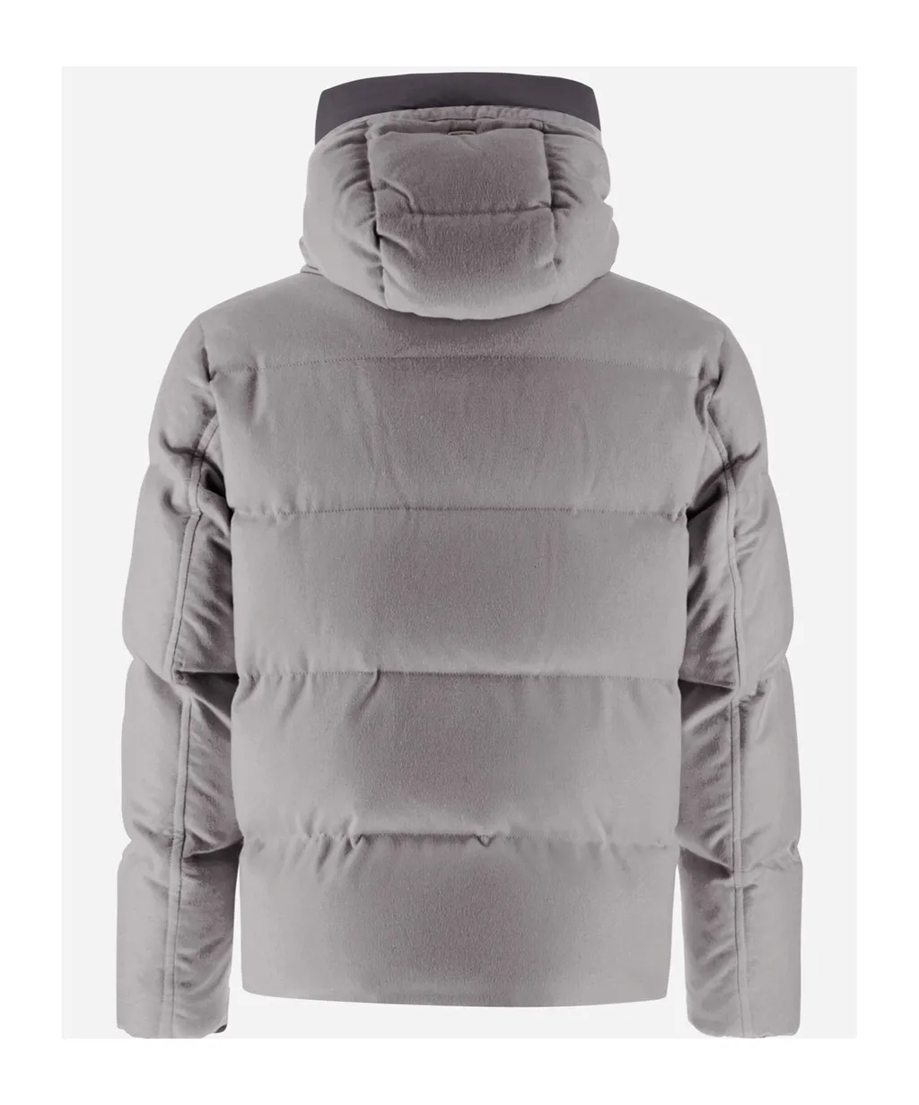 Long-Sleeved Hooded Down Jacket