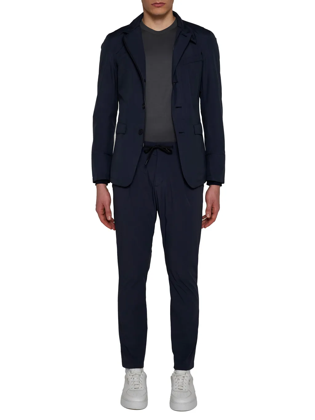 High-Neck Single-Breasted Jacket