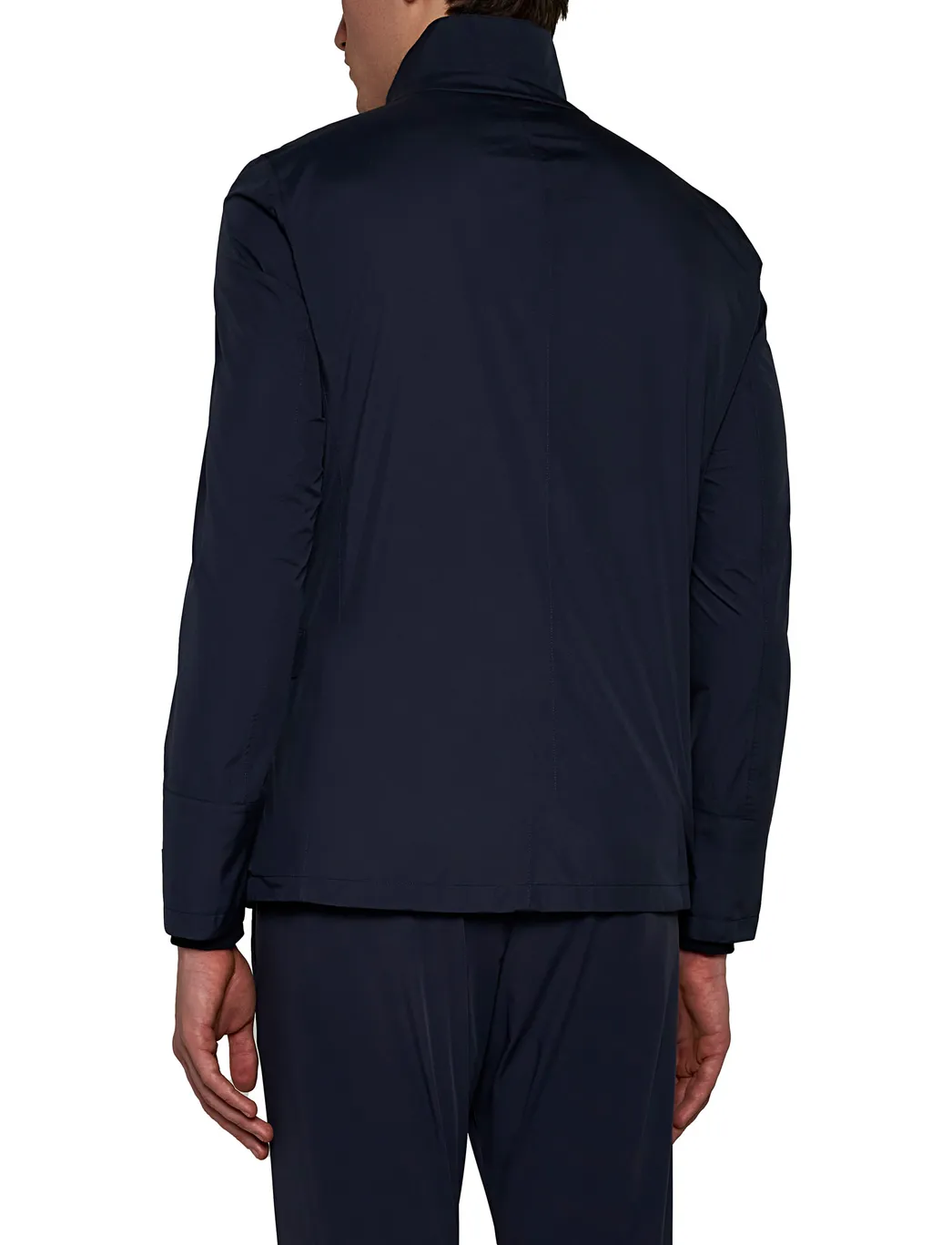 High-Neck Single-Breasted Jacket