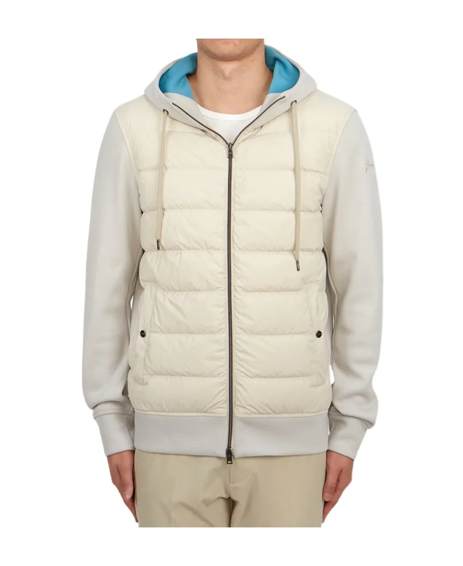 Zip-Up Hooded Drawstring Down Jacket