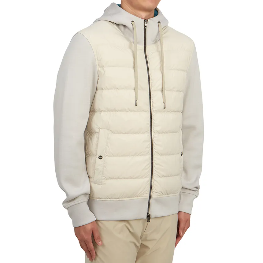 Zip-Up Hooded Drawstring Down Jacket