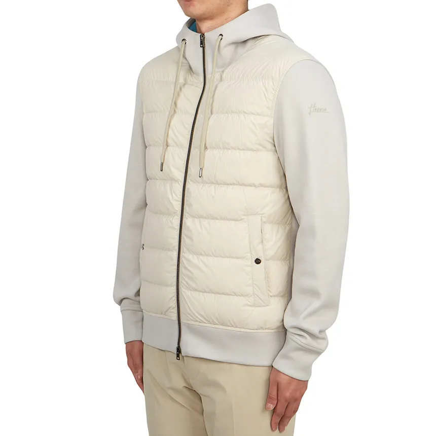 Zip-Up Hooded Drawstring Down Jacket
