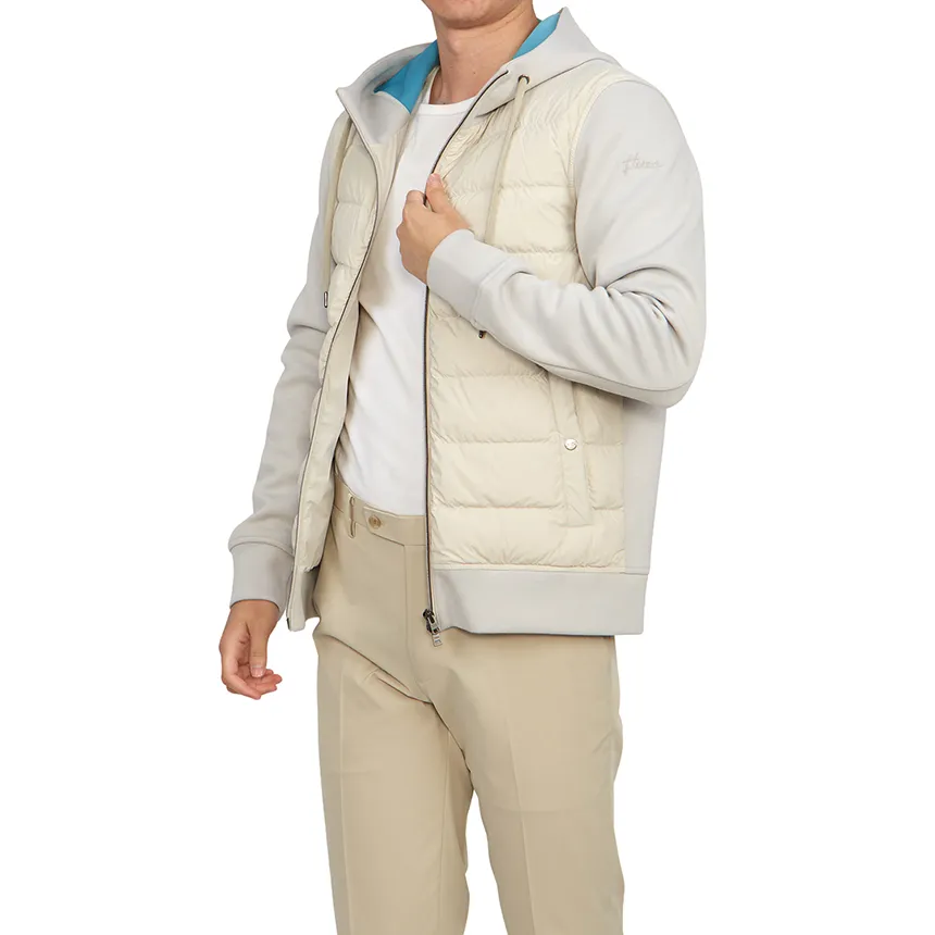 Zip-Up Hooded Drawstring Down Jacket