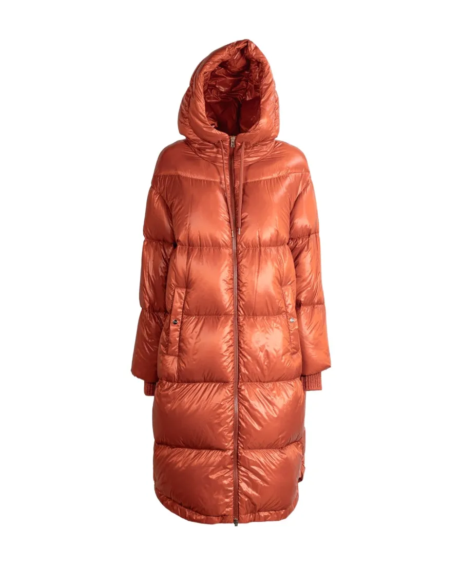 Quilted Hooded Drawstring Down Coat