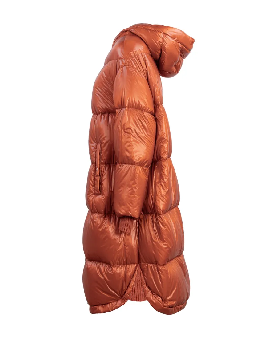 Quilted Hooded Drawstring Down Coat