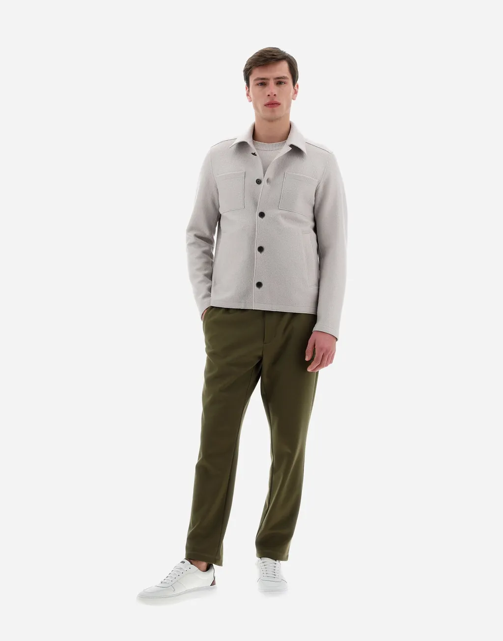 Long-Sleeved Buttoned Shirt Jacket