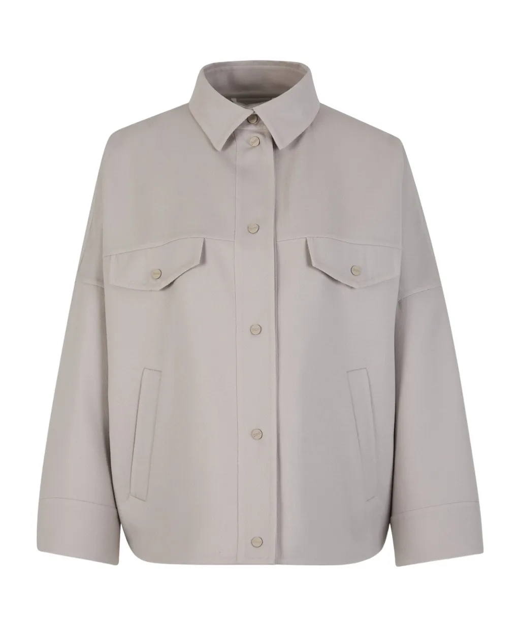 Drop-Shoulder Button-Up Shirt Jacket