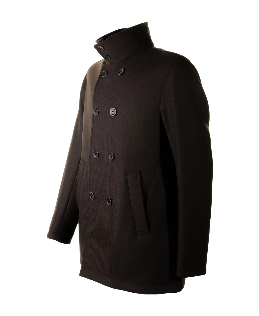Double-Breasted High Neck Jacket
