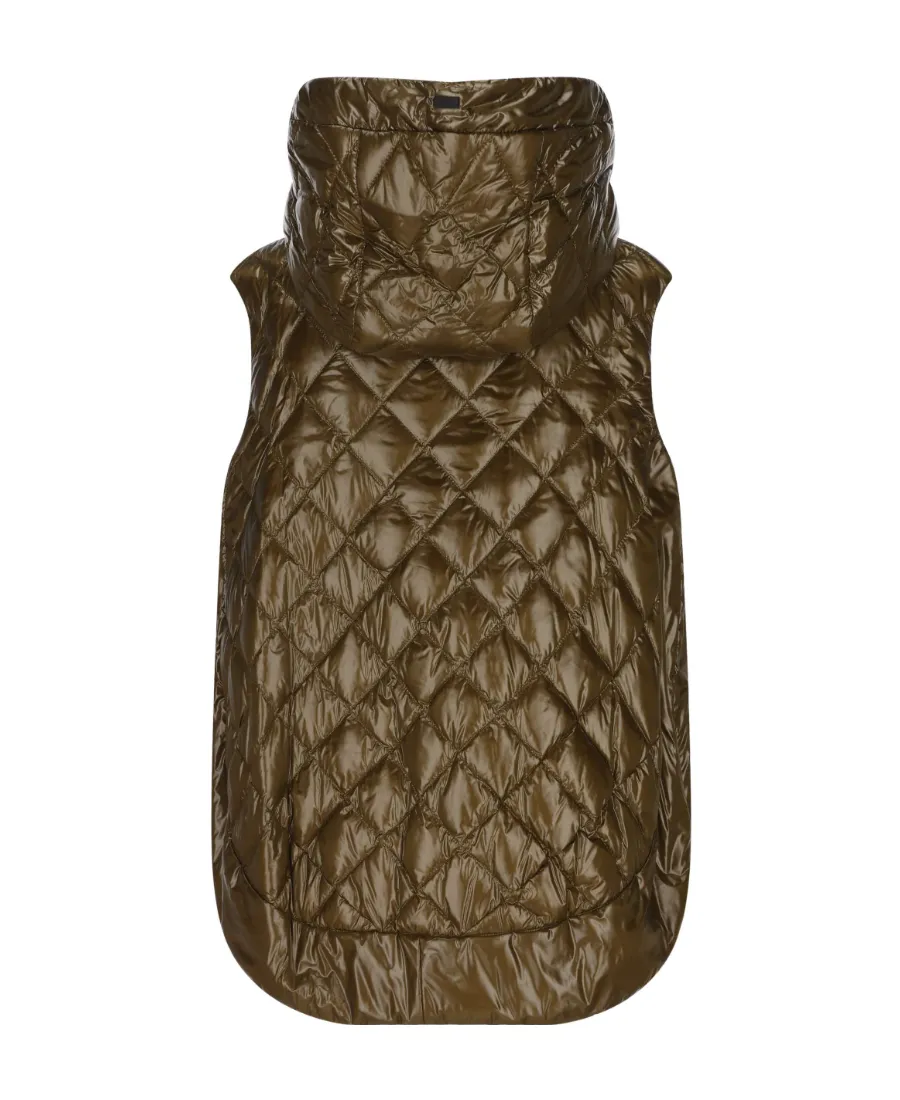 Quilted Sleeveless Hooded Coat