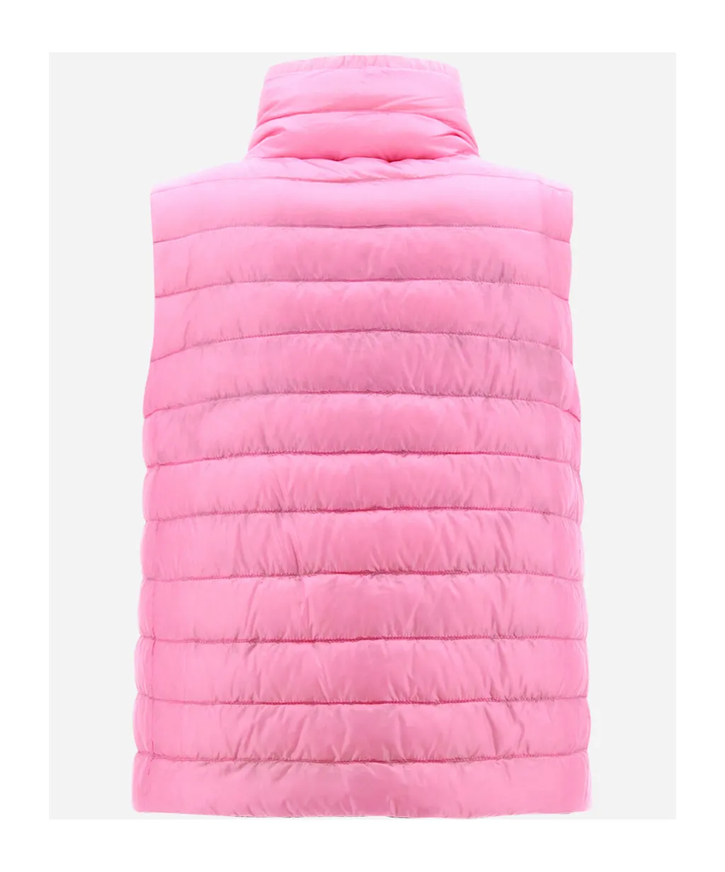 High-Neck Drawstring Reversible Padded Gilet