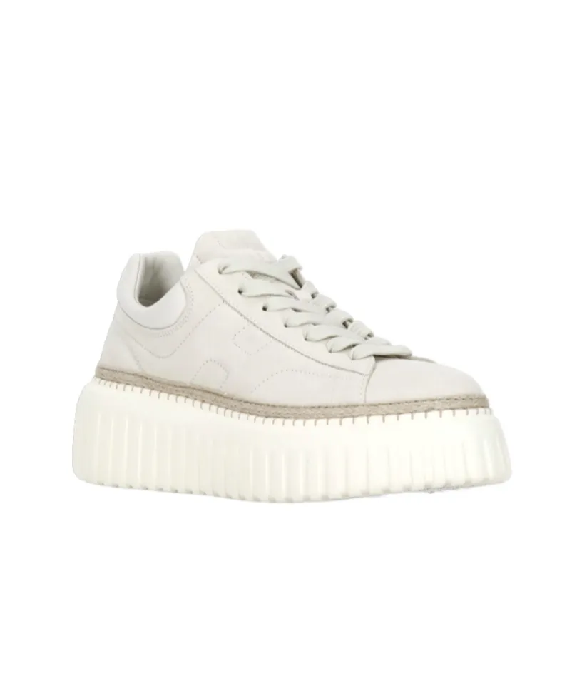 Round-Toe Platform Lace-Up Sneakers