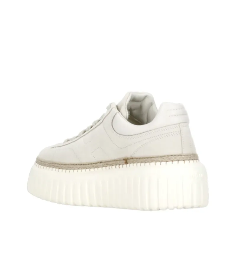 Round-Toe Platform Lace-Up Sneakers