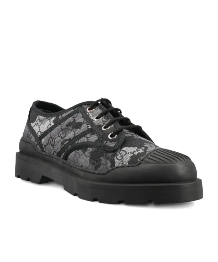 Gg Patterned Lace-Up Sneakers