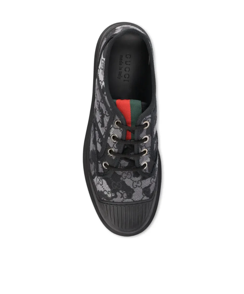 Gg Patterned Lace-Up Sneakers