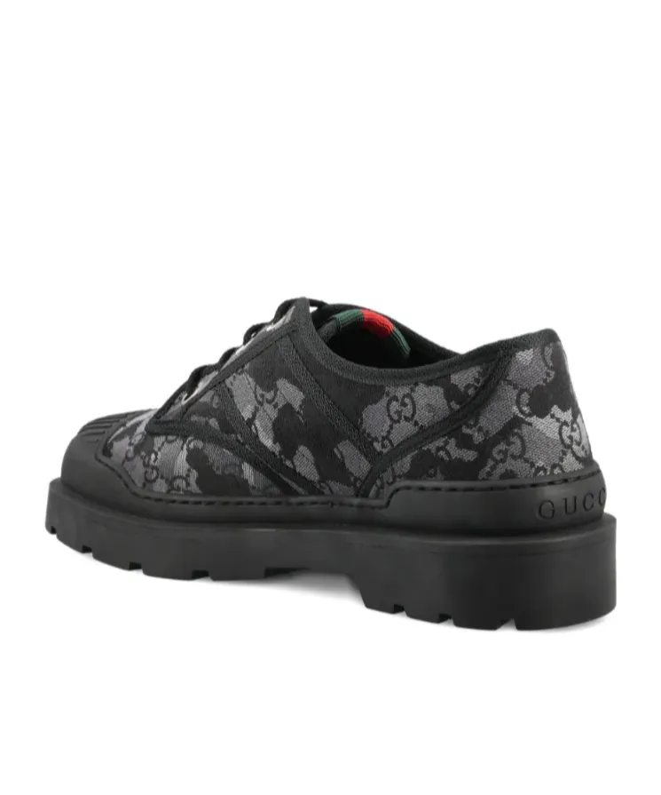 Gg Patterned Lace-Up Sneakers