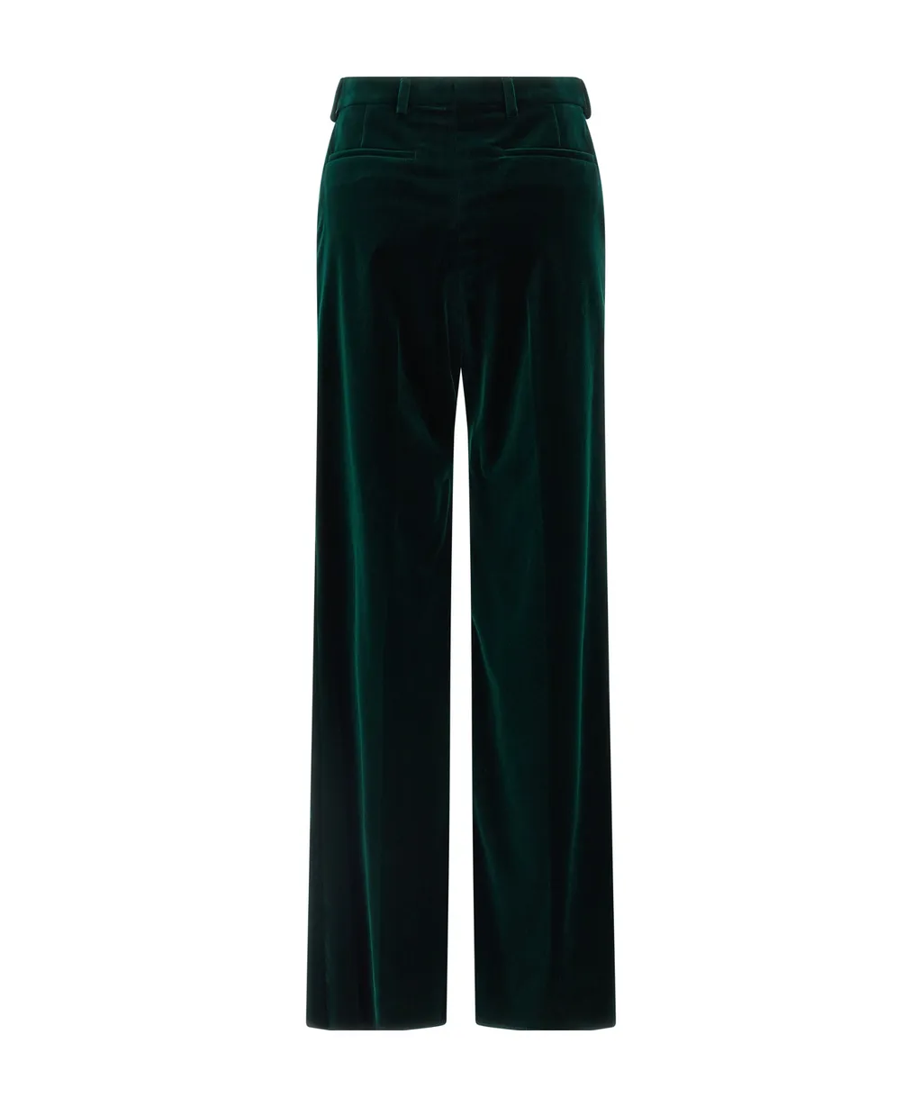 Velvet Straight-Leg Pants