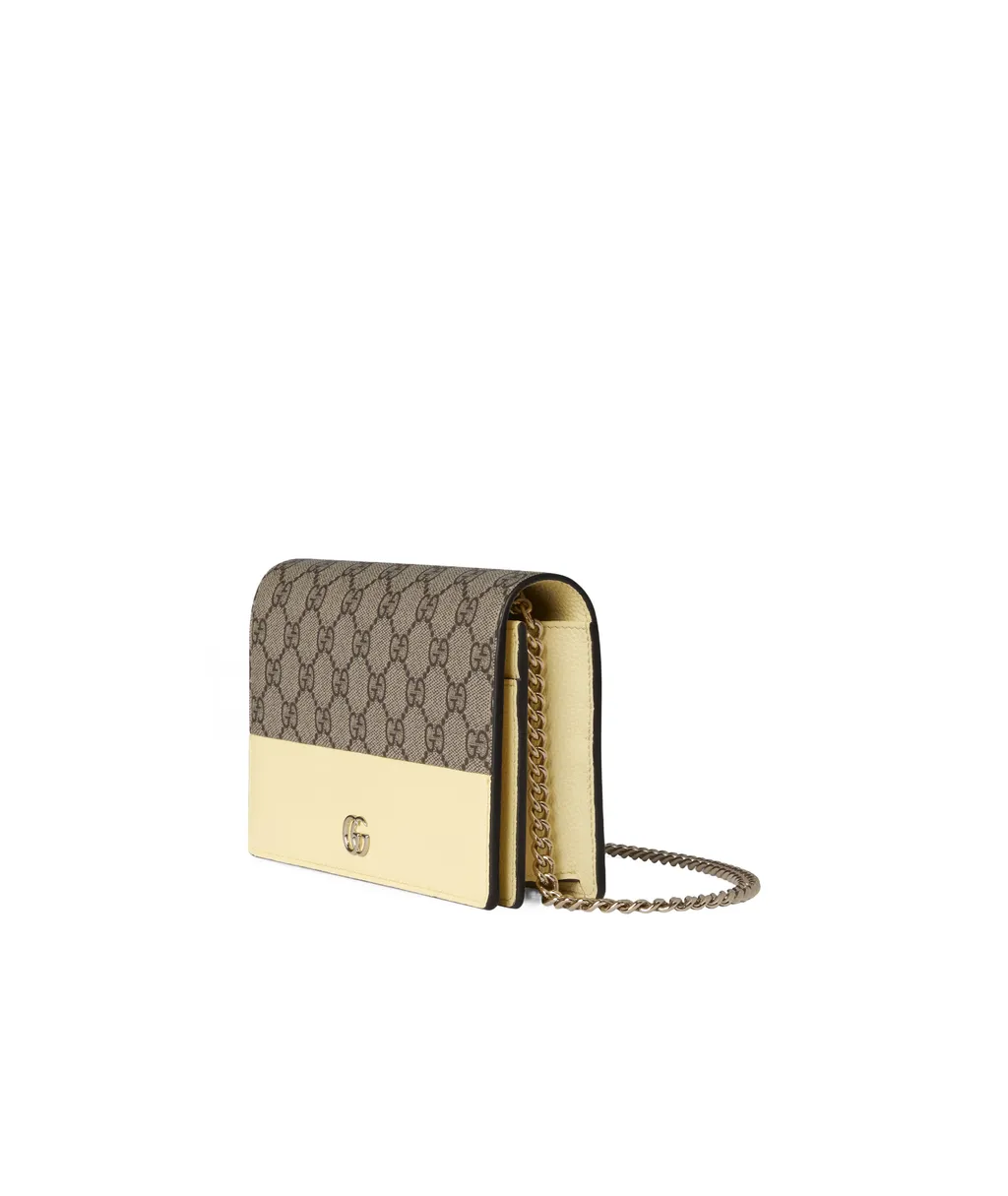 Gg Marmont Bi-Color Wallet On Chain