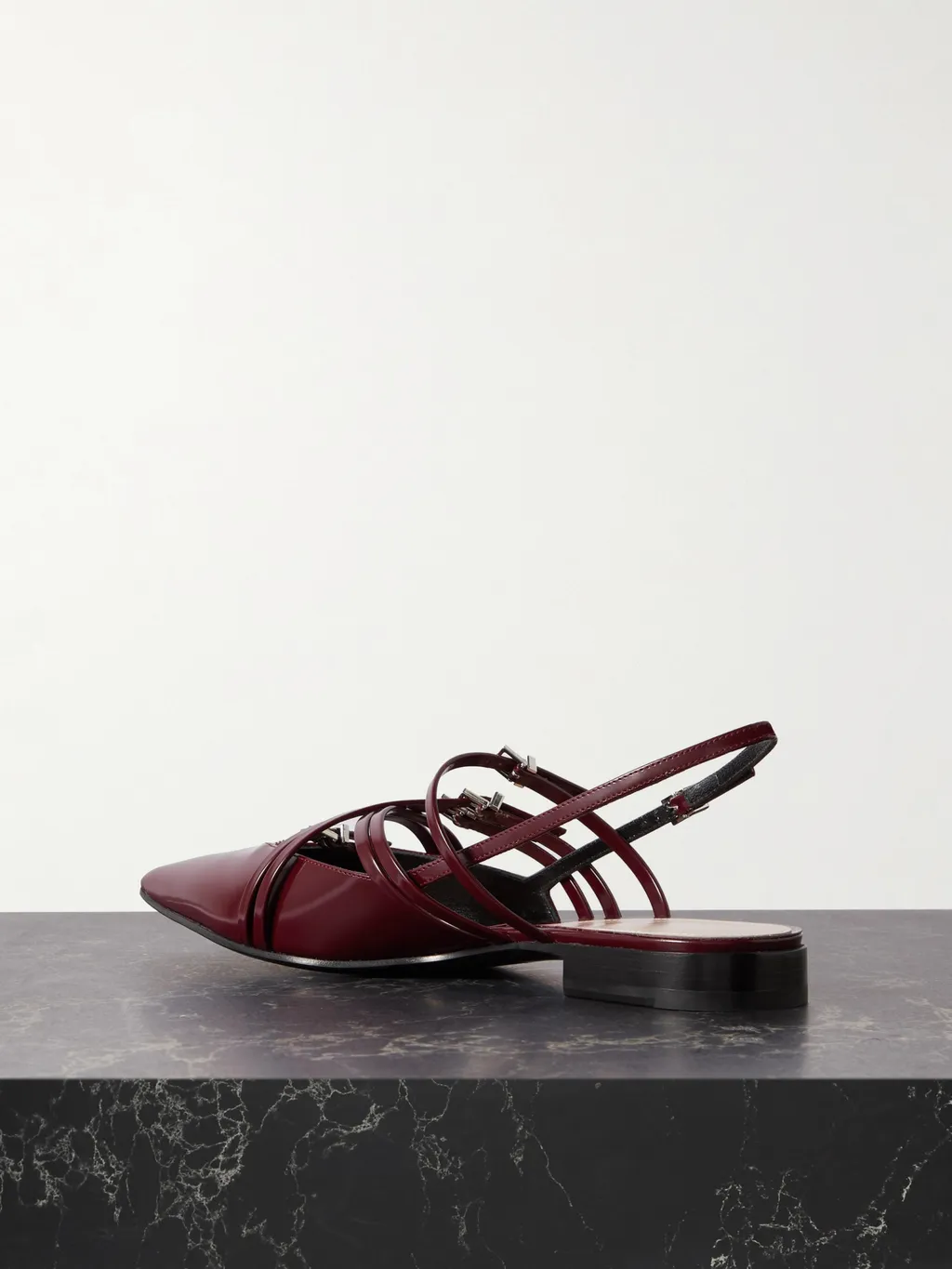 Strappy Pointed-Toe Slingback Flats