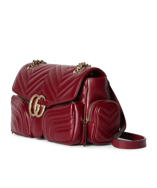 Gg Marmont Small Pocket Detailed Shoulder Bag