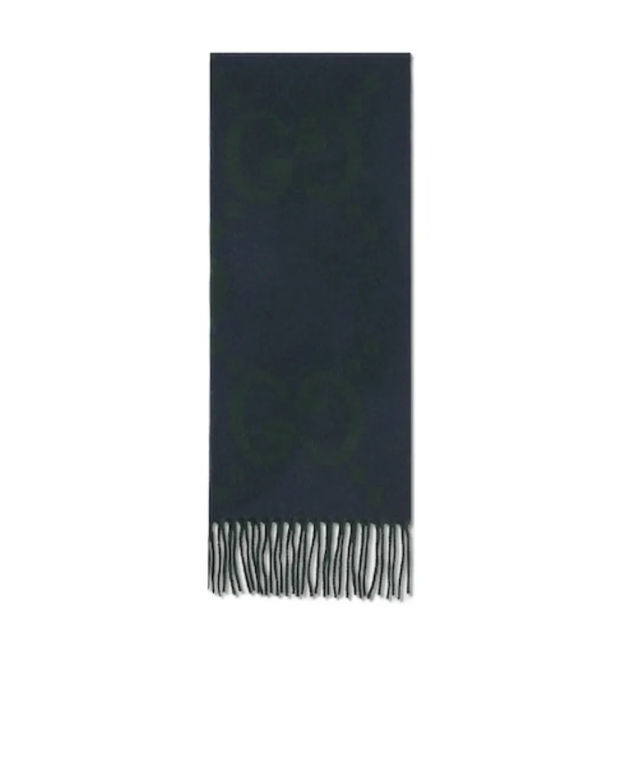 Gg Jacquard Fringed Scarf