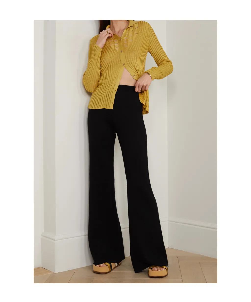 Aera Ribbed Silk Shirt