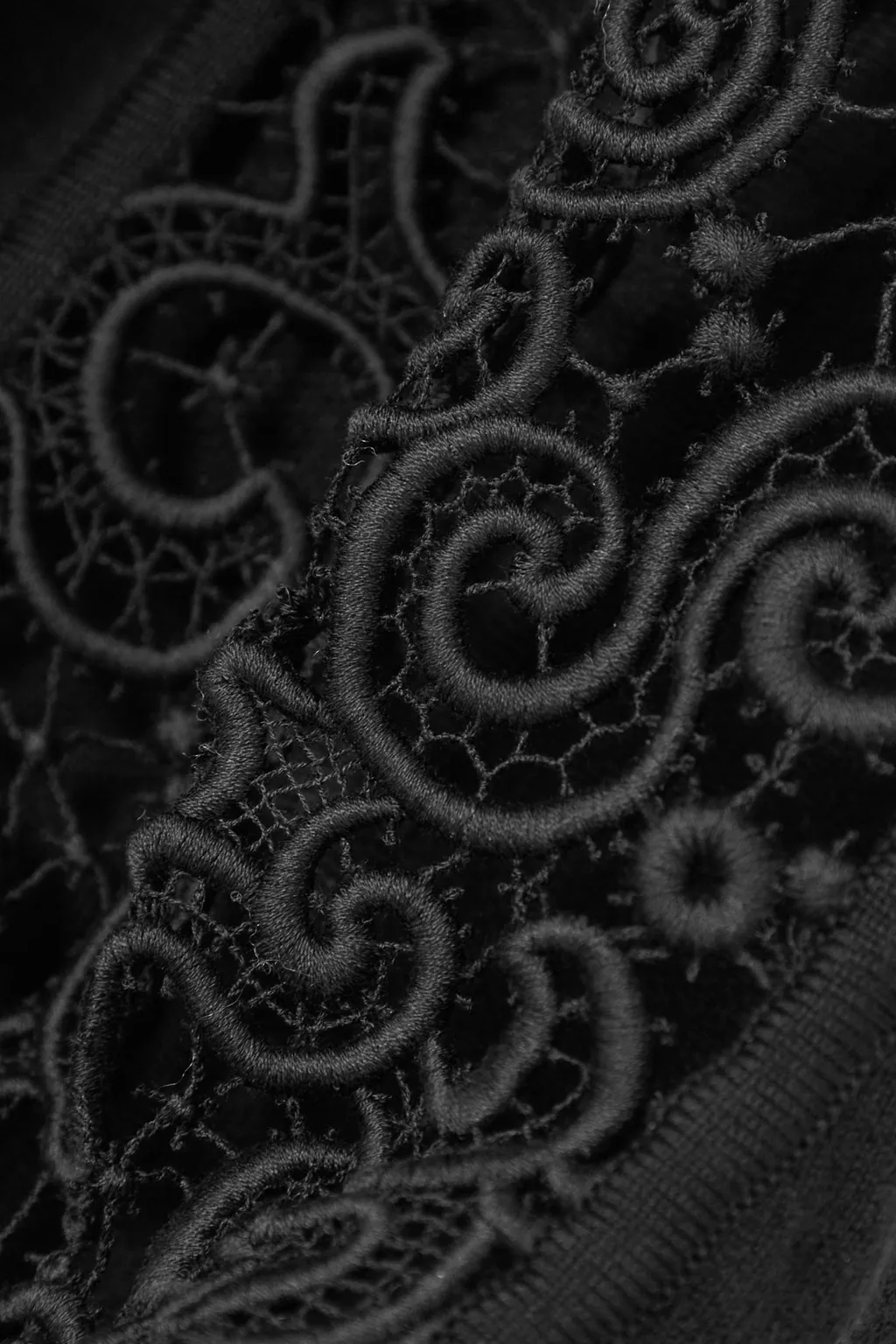 Glass Embossed Lace Trim Bodysuit