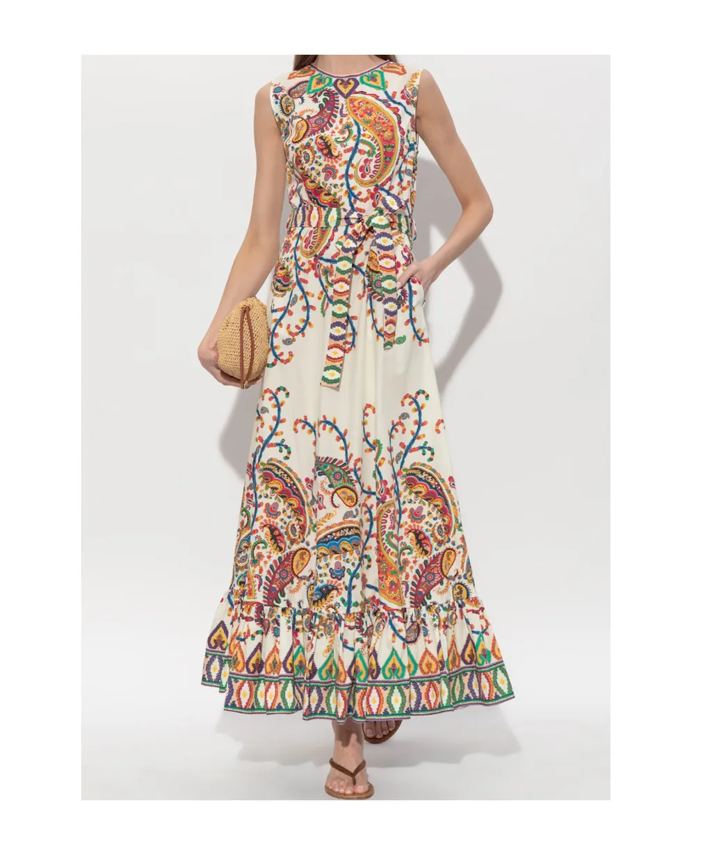 Paisley Printed Sleeveless Maxi Dress