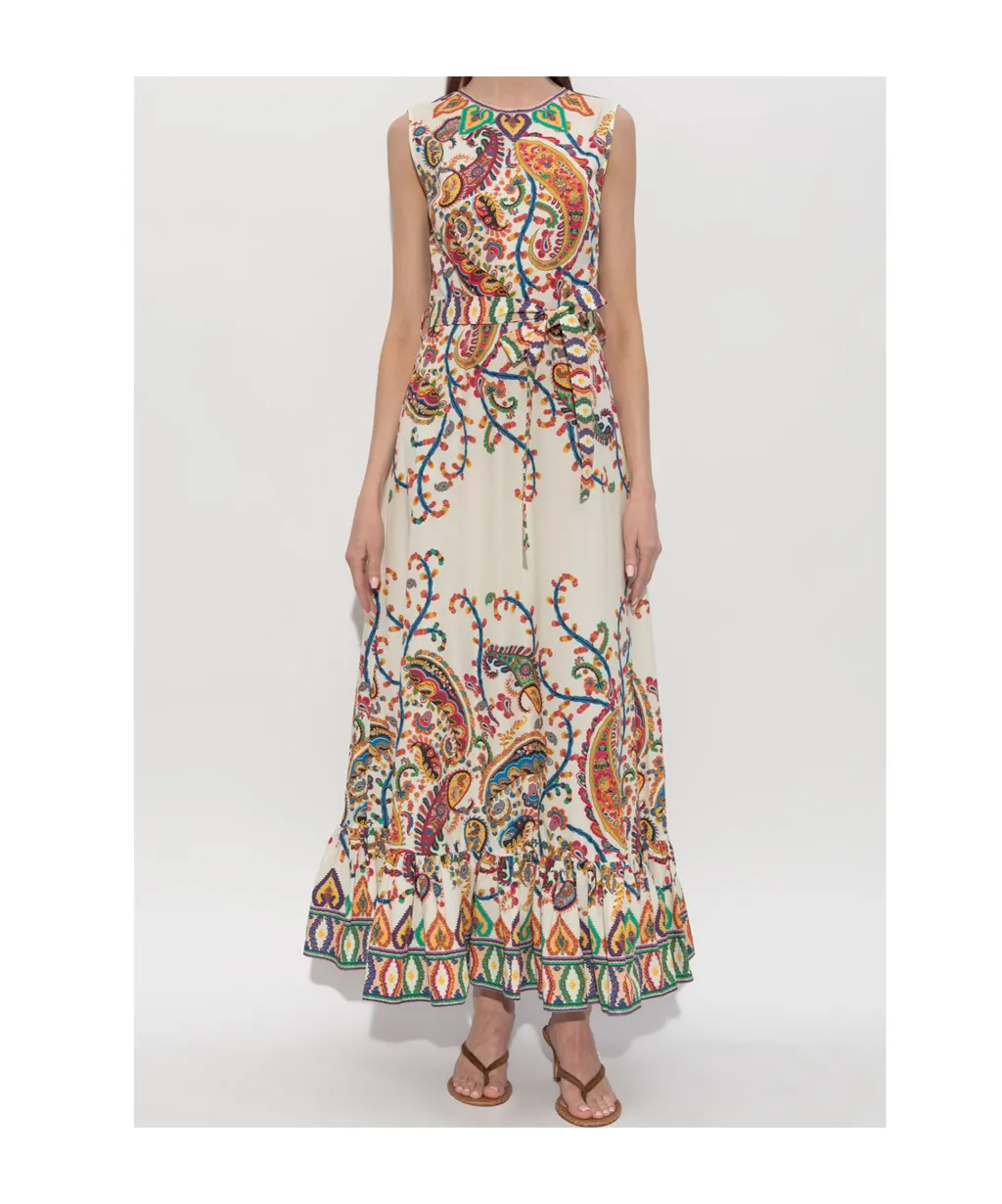 Paisley Printed Sleeveless Maxi Dress