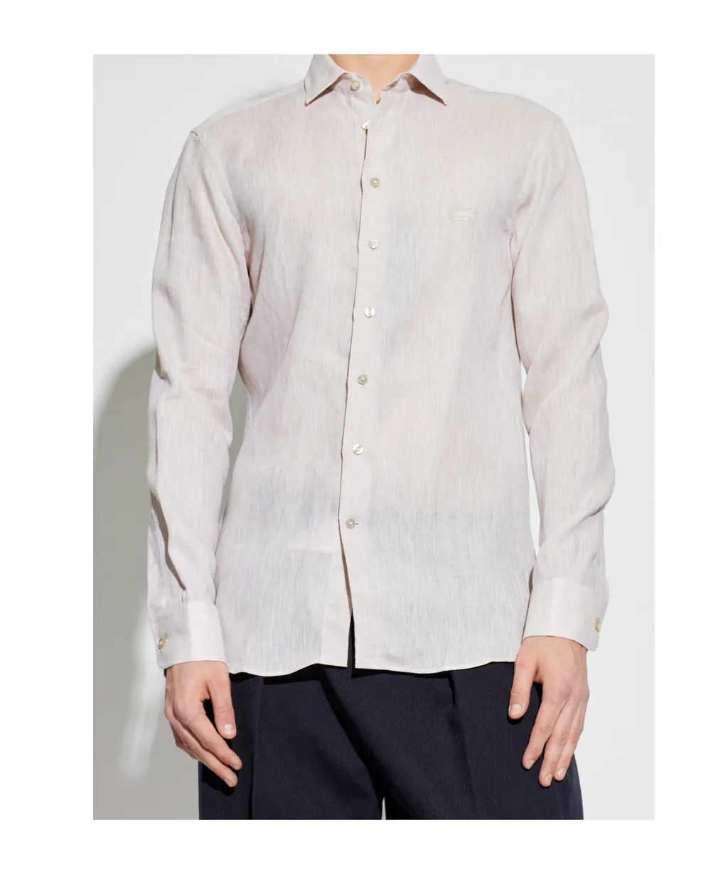 Logo Embroidered Long Sleeved Shirt