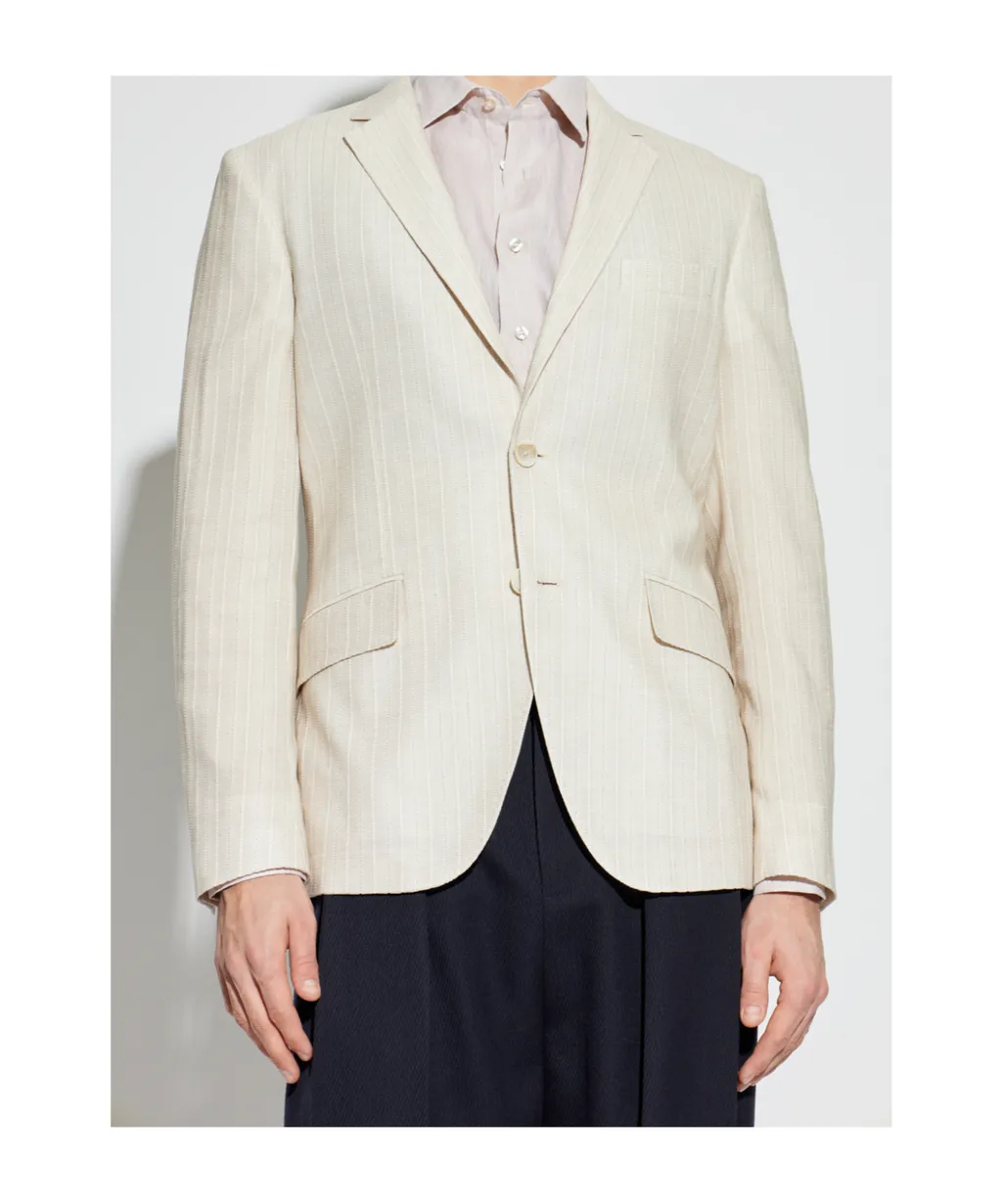 Striped Single-Breasted Blazer