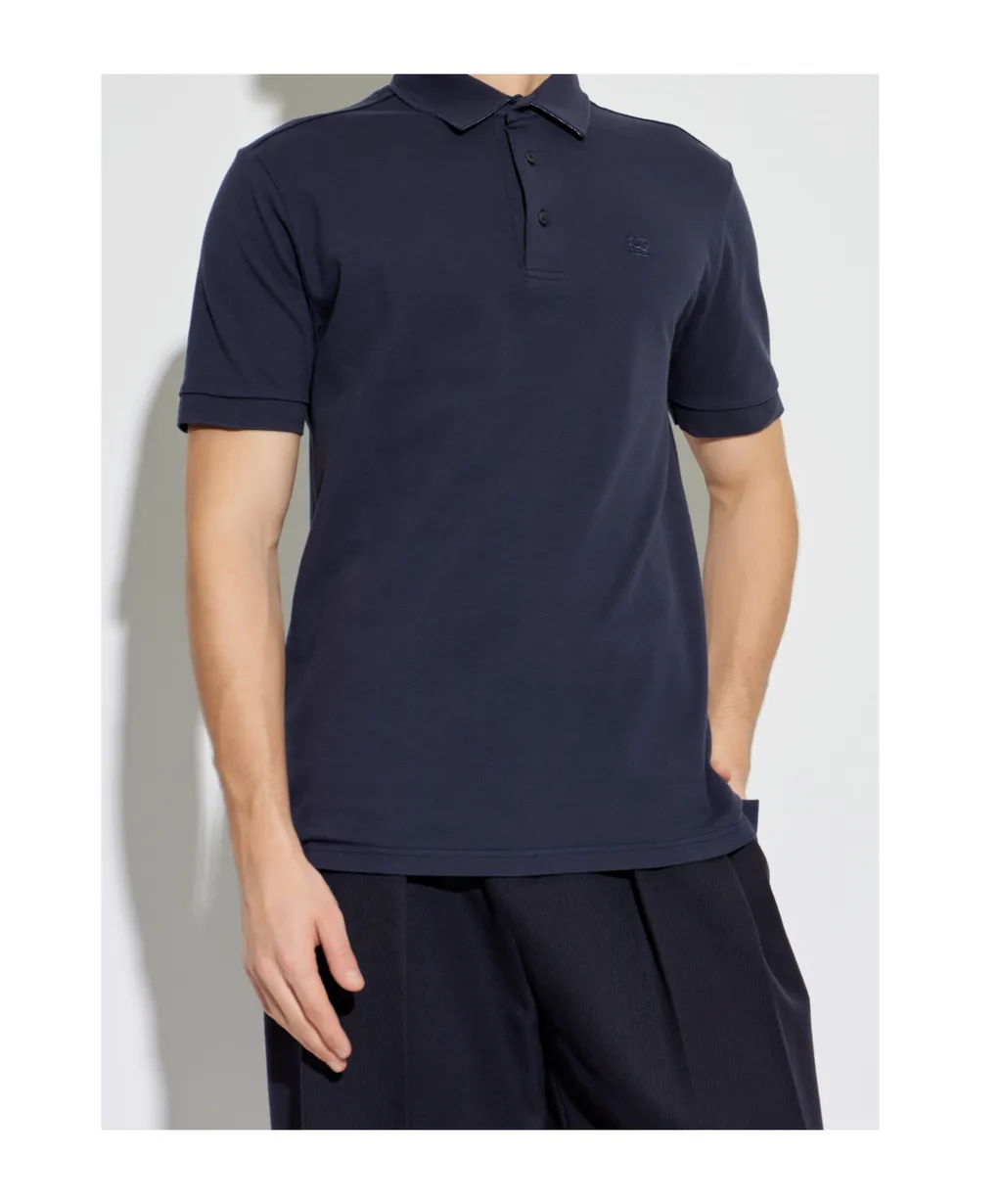 Pegaso Embroidered Short-Sleeved Polo Shirt