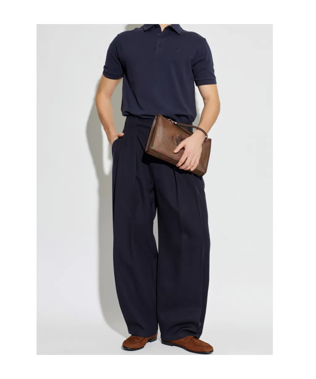 Pegaso Embroidered Short-Sleeved Polo Shirt