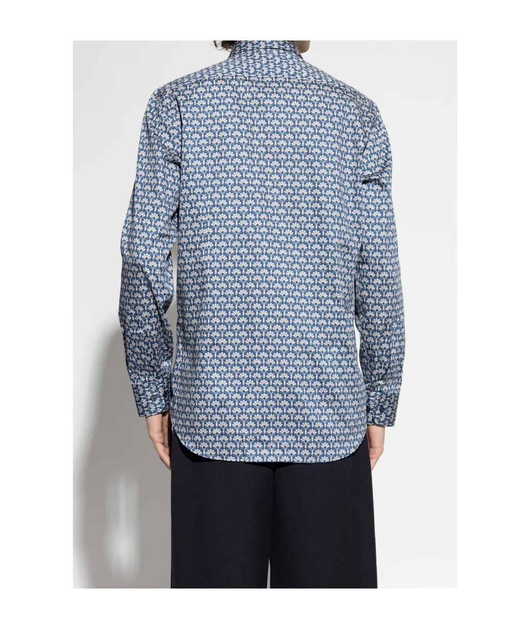 Pattern-Printed Long-Sleeved Shirt