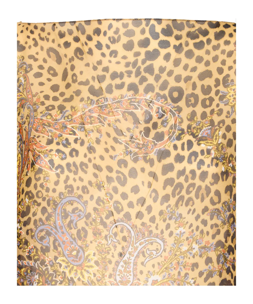 Paisley Printed Draped Poncho