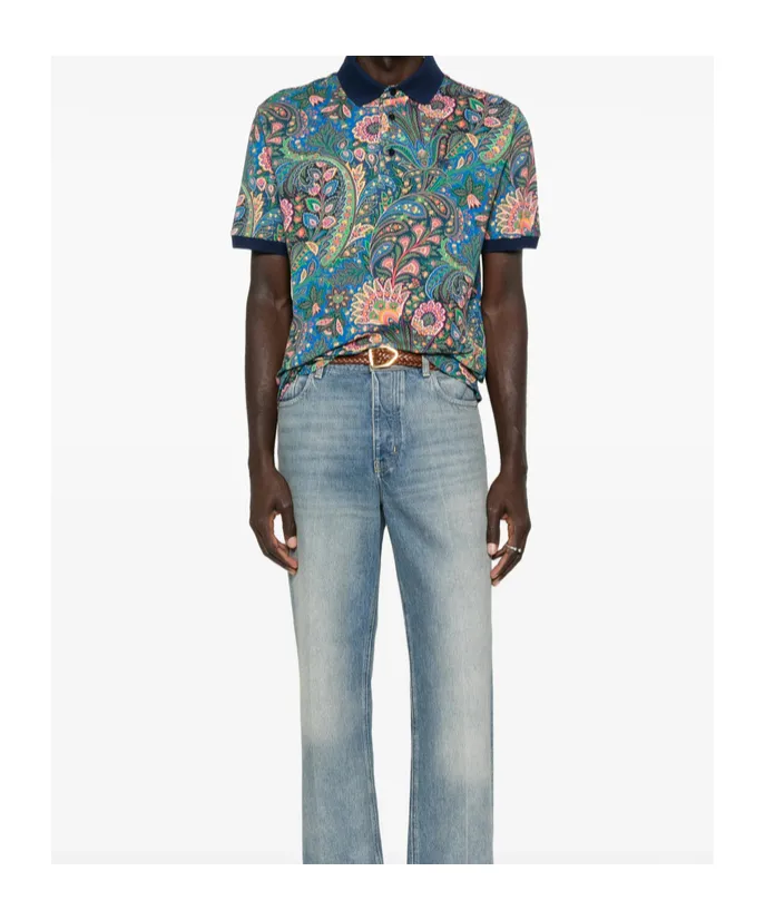 Paisley-Print Polo Shirt
