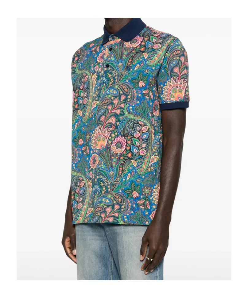 Paisley-Print Polo Shirt