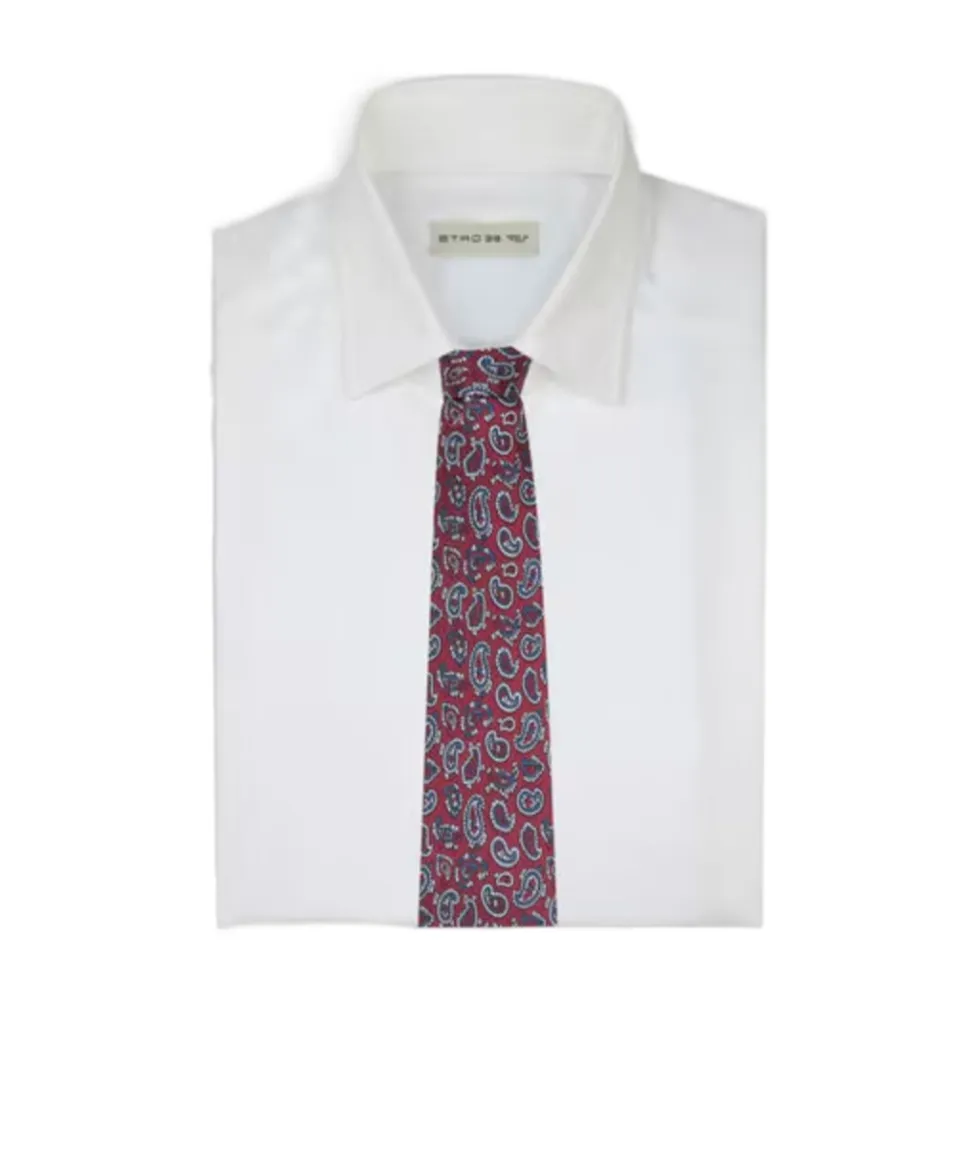 Jacquard Paisley Logo Patch Tie