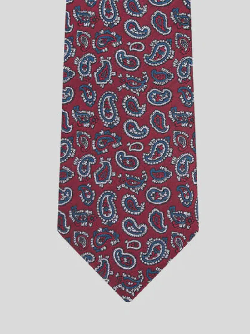 Jacquard Paisley Logo Patch Tie