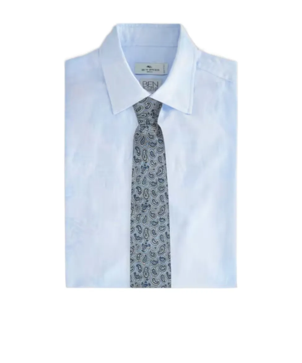 Jacquard Paisley Logo Patch Tie